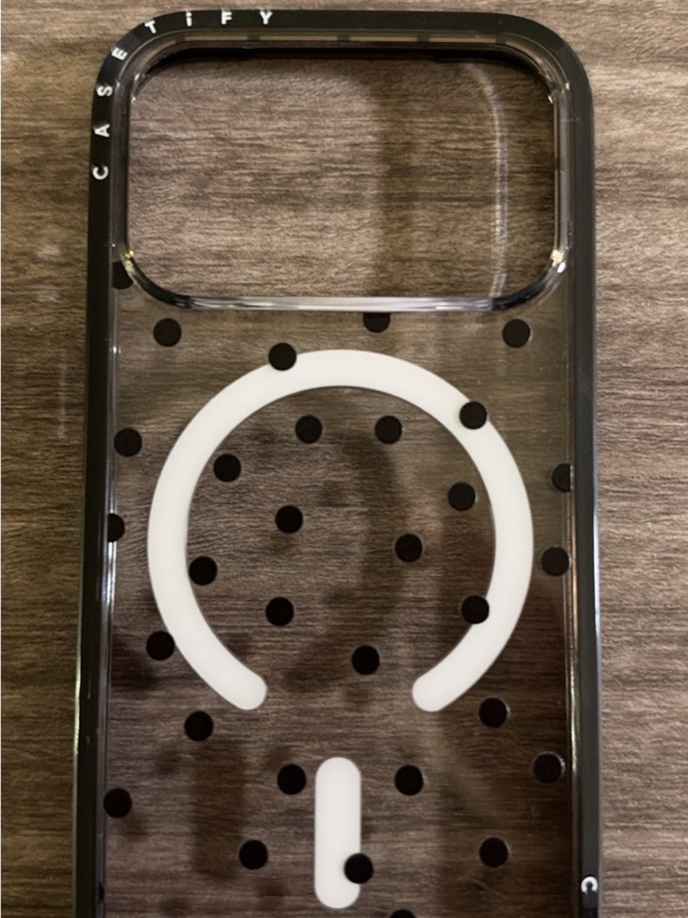 Casetify Clear Polka Dot MagSafe Case - Black & White